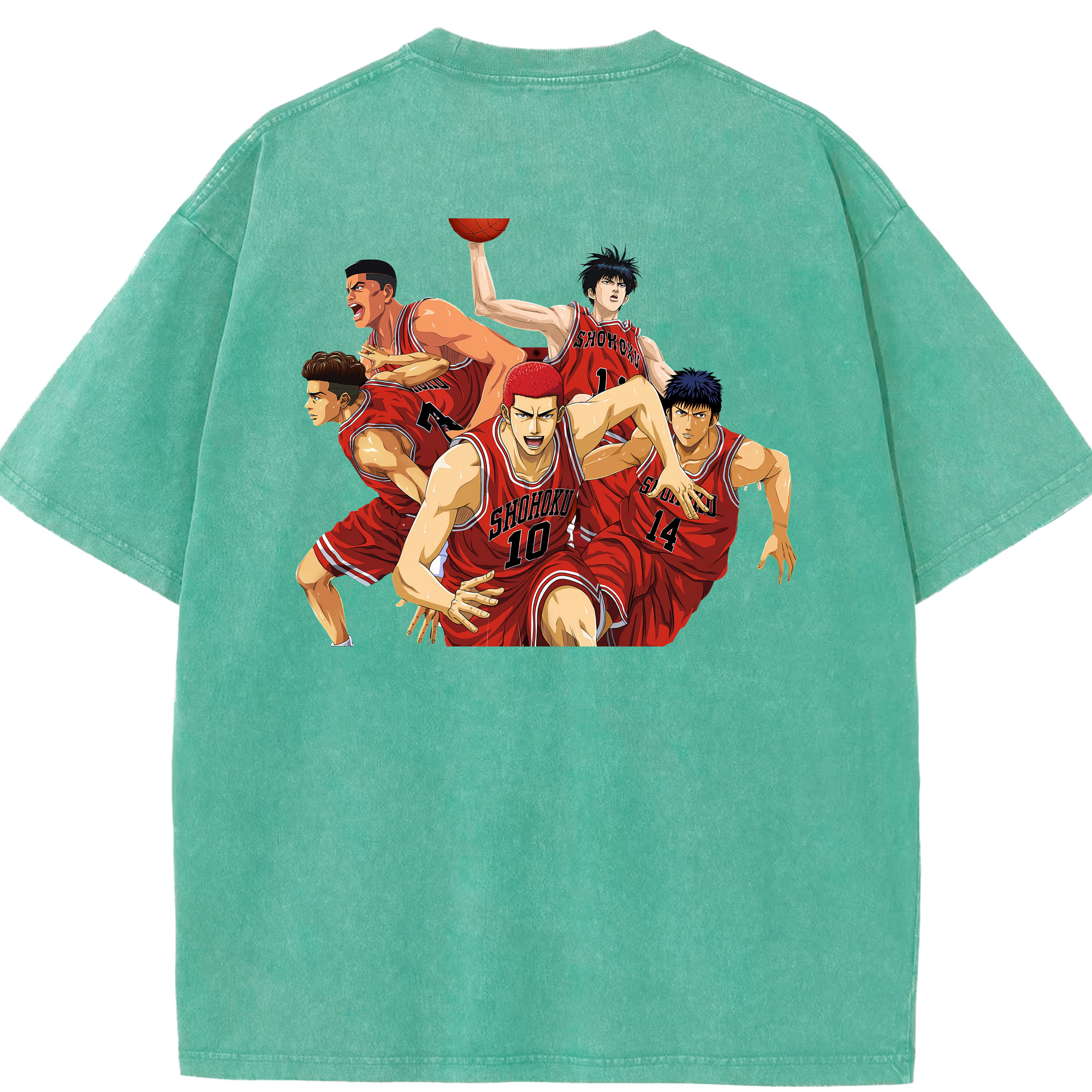 （画像用） SLAM DUNK／スラムダンク 綿100% ヴィンテージ風 半袖Tシャツ（背面プリント）